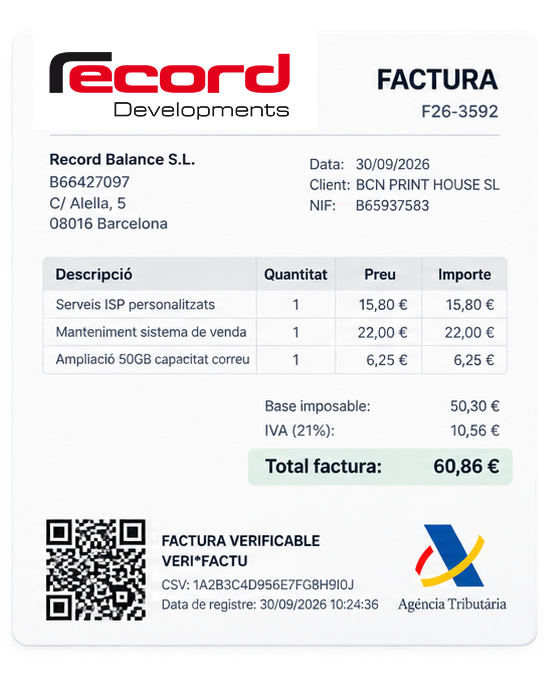 Factura adaptada a VERI*FACTU